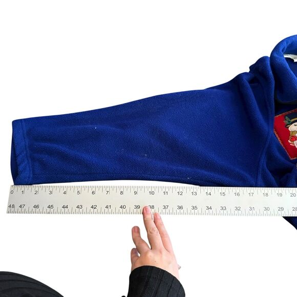 Classic Elements Woman size 2X royal blue appliquéd button front holiday fleece - Picture 7 of 10